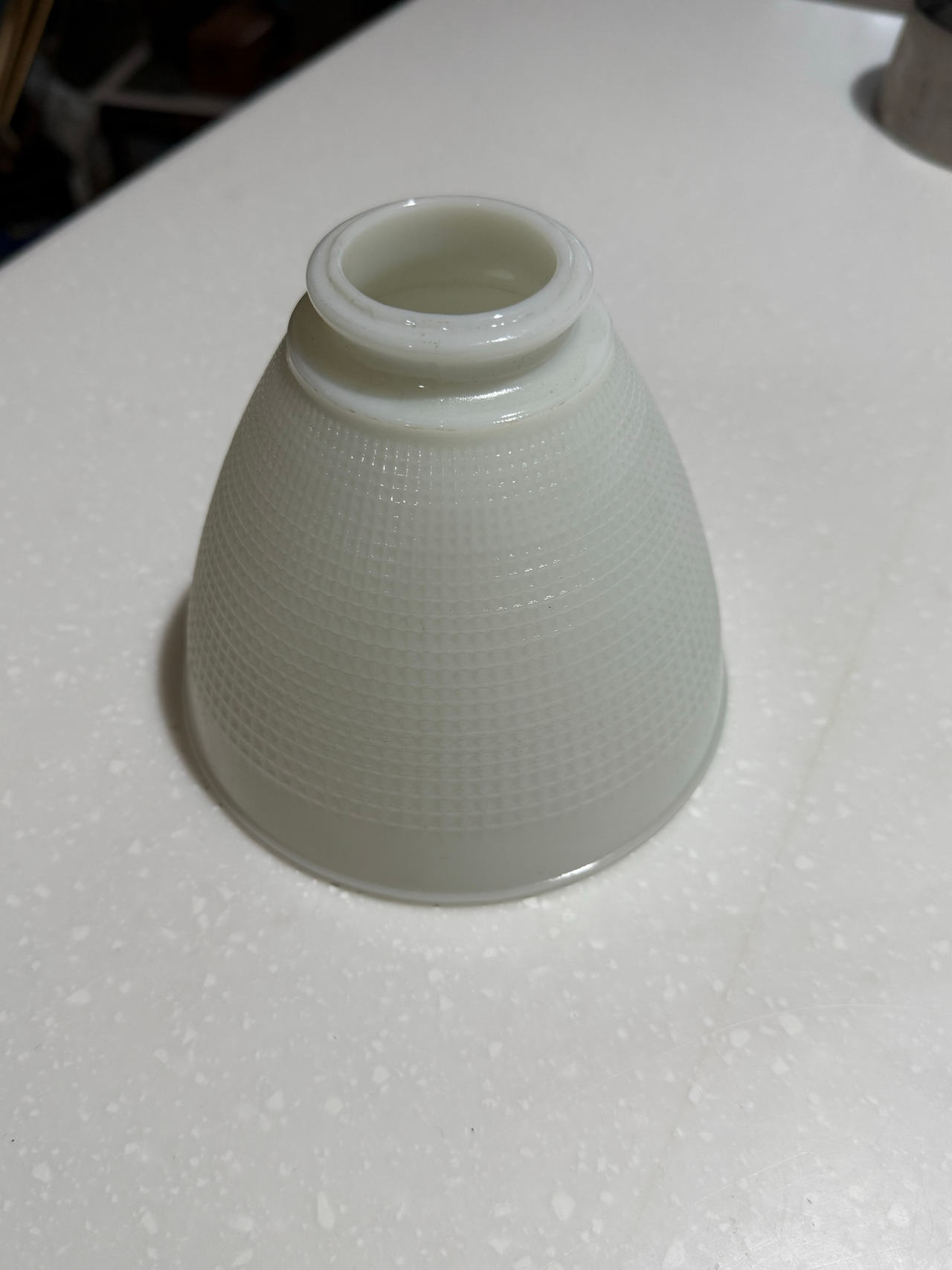 Vintage Milk Glass Waffle Pattern Lamp Shade