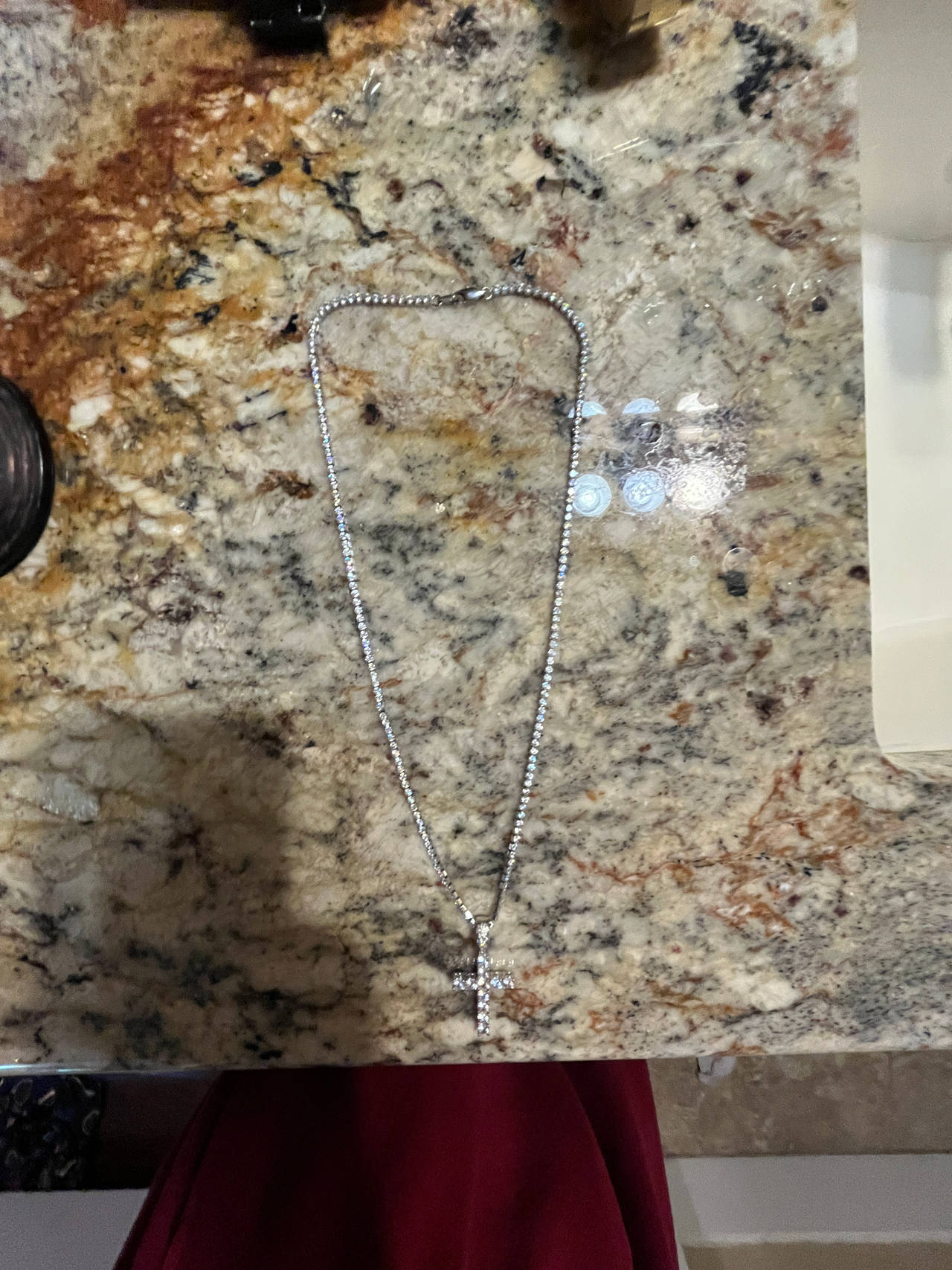 Tennis Chain Cross Necklace