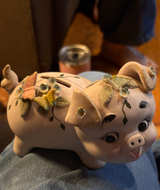 Lefton Floral Butterfly Piggy Bank - Image 1