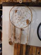 Large Handmade Dream Catcher with Wooden Beads and Feathers - Image 2