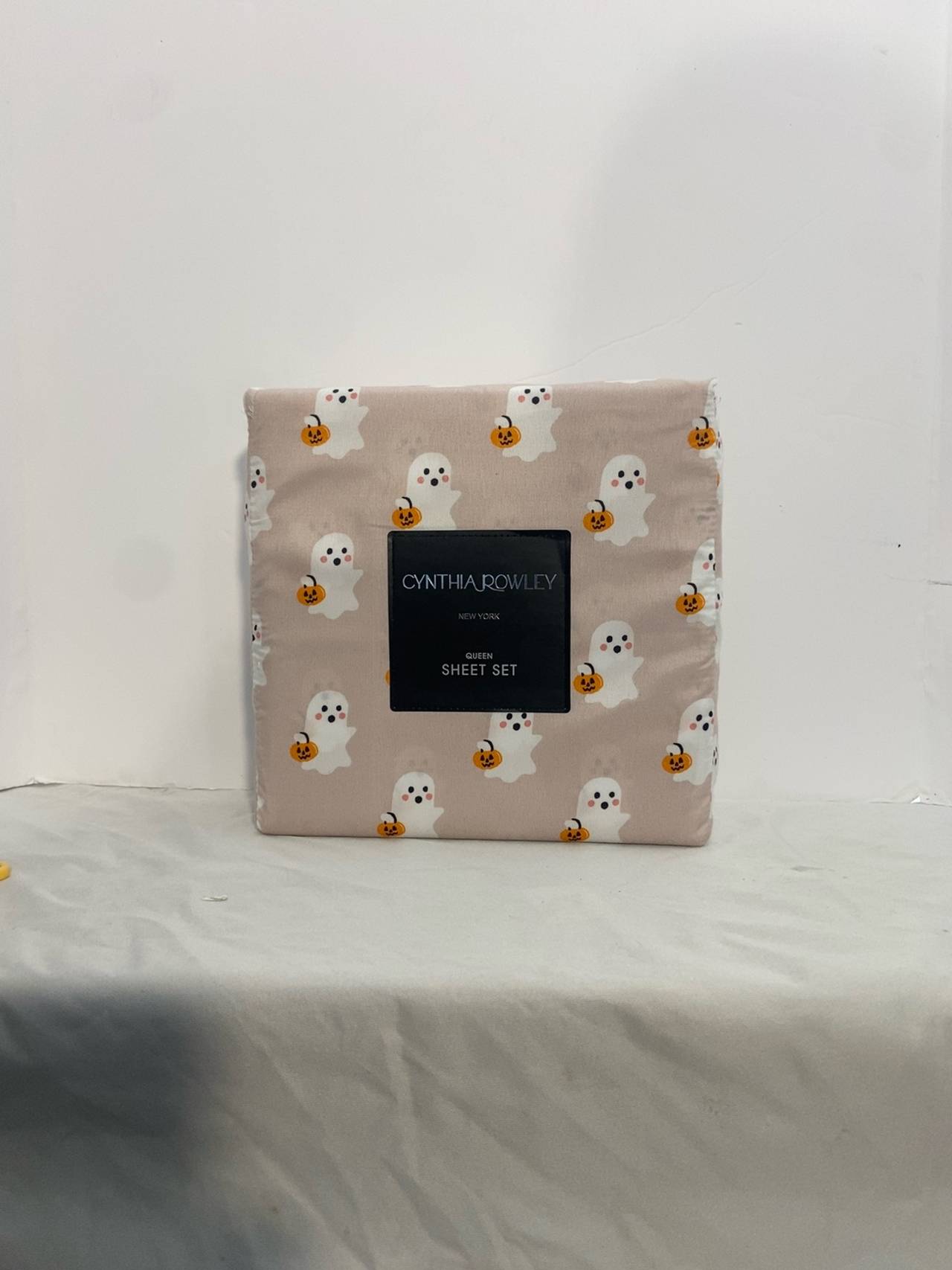 Cynthia Rowley Halloween Ghost Pumpkin Queen Sheet Set