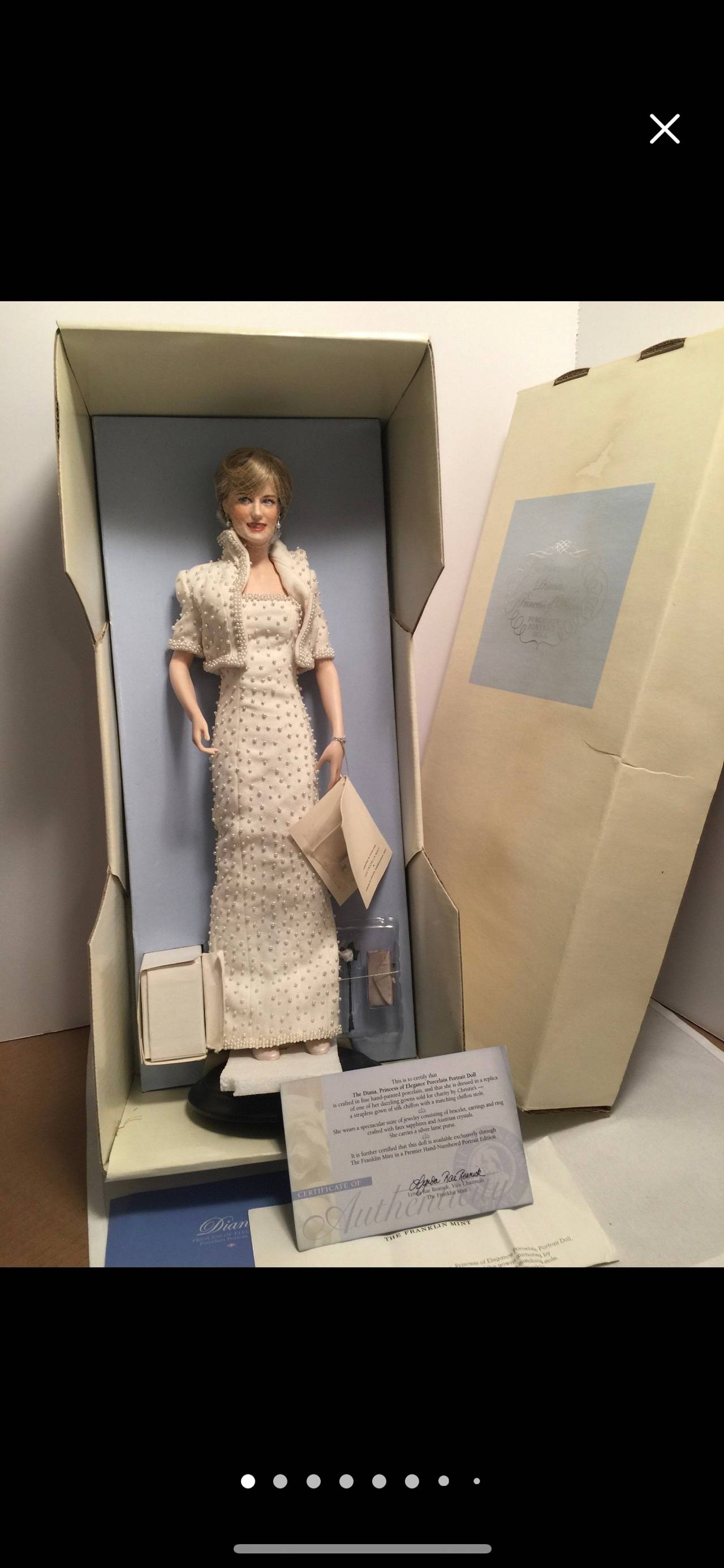 Franklin Mint Princess Diana Porcelain Portrait Doll in Elvis Dress