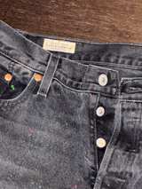 Levi's PREMIUM 501 90’s BIG E Custom Paint Splatter CUT Jeans Size 15 Womens - Image 7