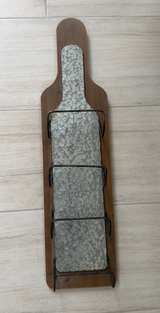 Wall Mounted Wood and Galvanized Metal Wine Rack - Image 1