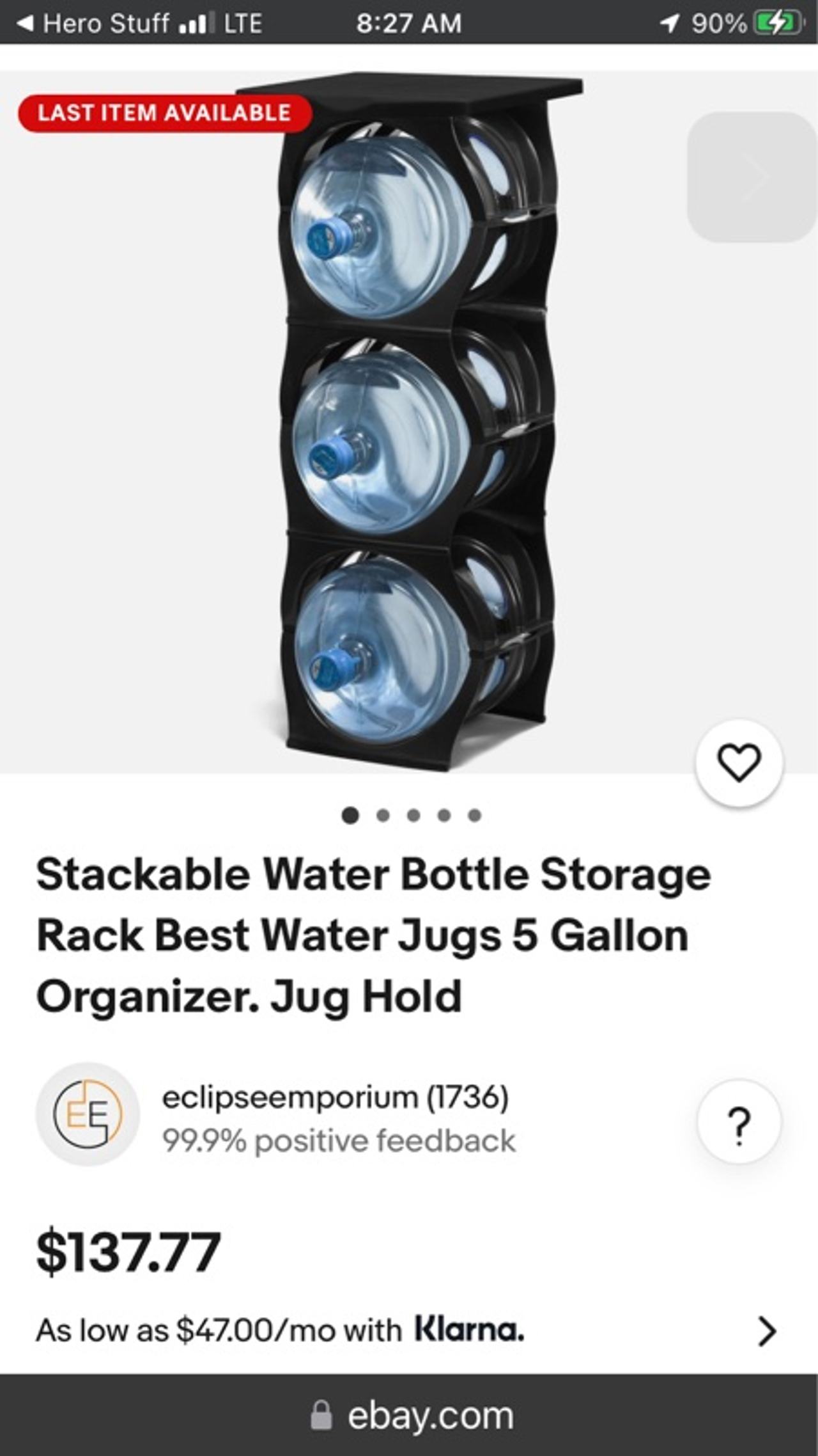 Bariboo Water Bottle Rack Black