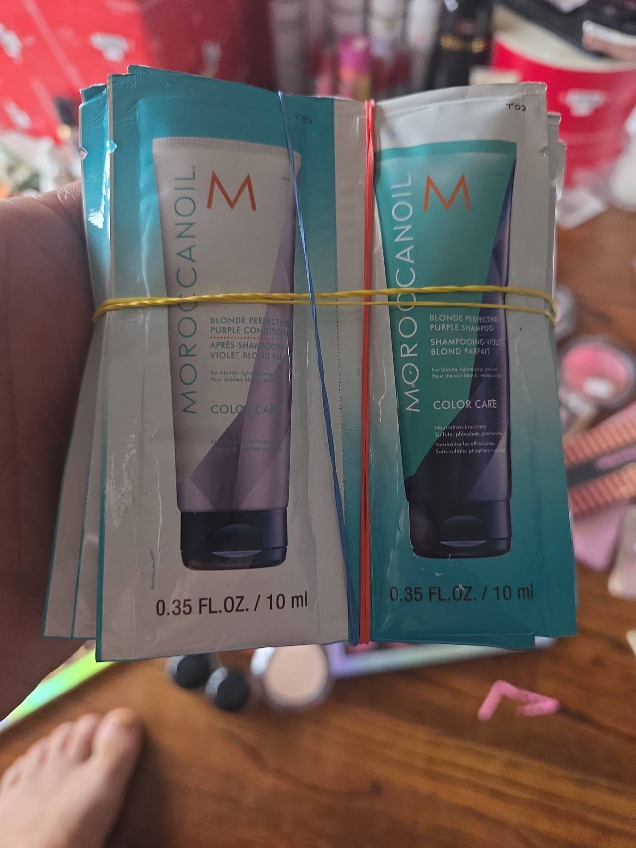Moroccanoil Blonde Perfecting Purple Shampoo and Conditioner Samples