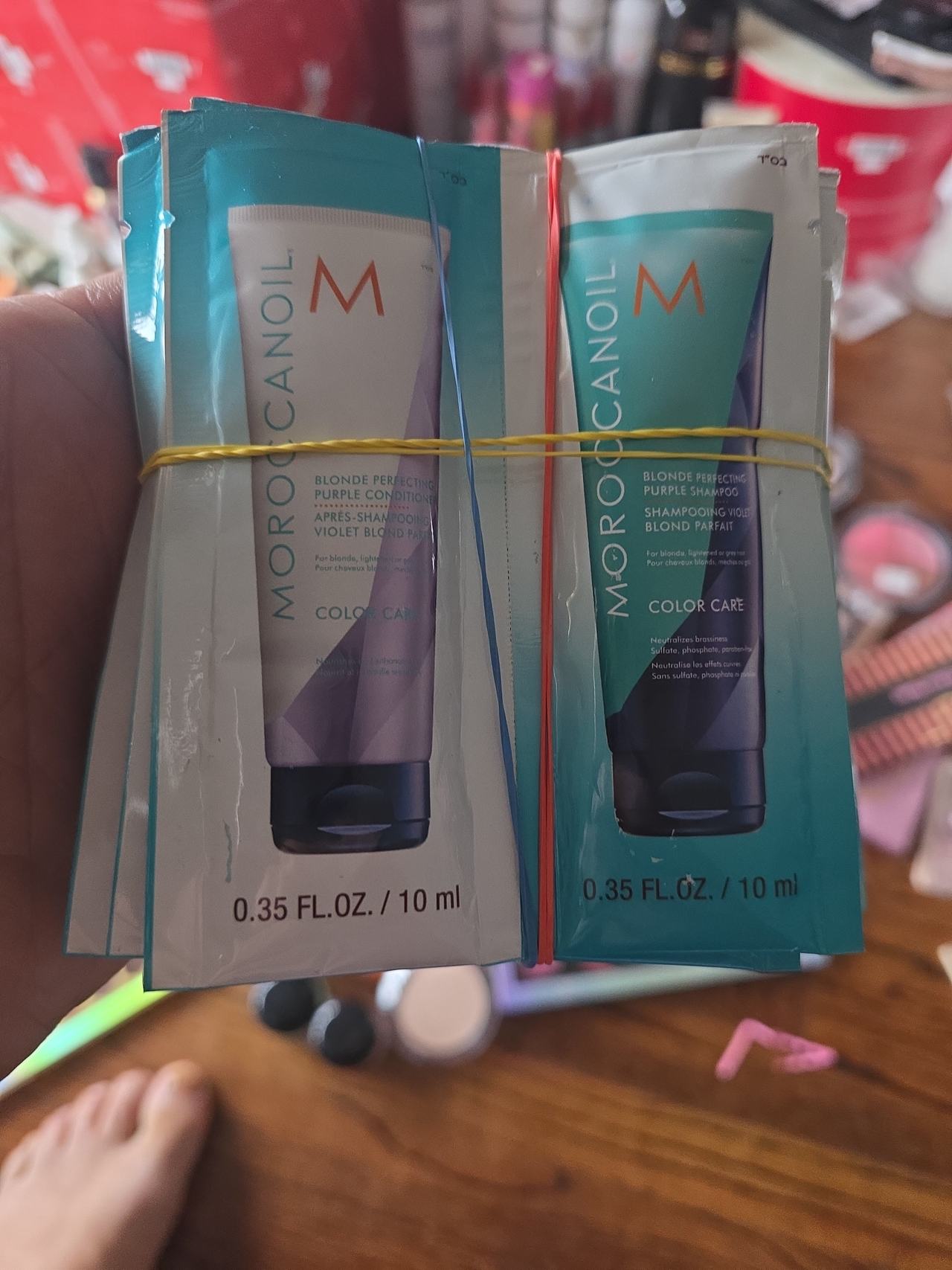 Moroccanoil Blonde Perfecting Purple Shampoo and Conditioner Samples