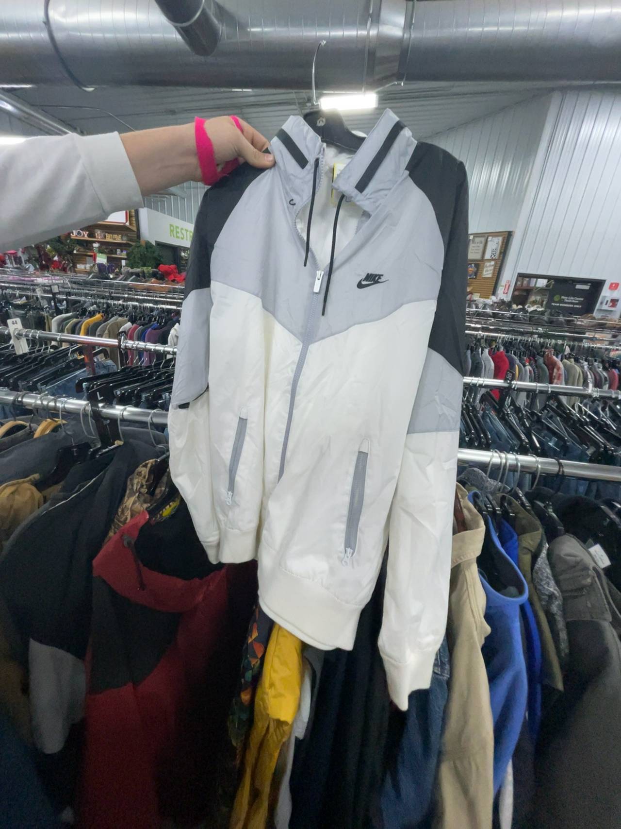 Nike Windrunner Men's Hooded Jacket Black/White Gray