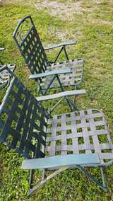 Metal Woven Strap Folding Patio Chairs - Image 3