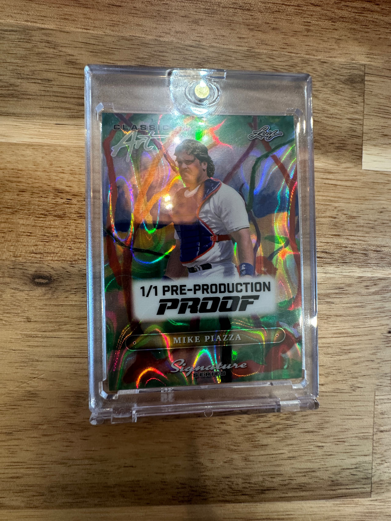 Mike Piazza Leaf Classic Art 1/1 Pre-Production Proof