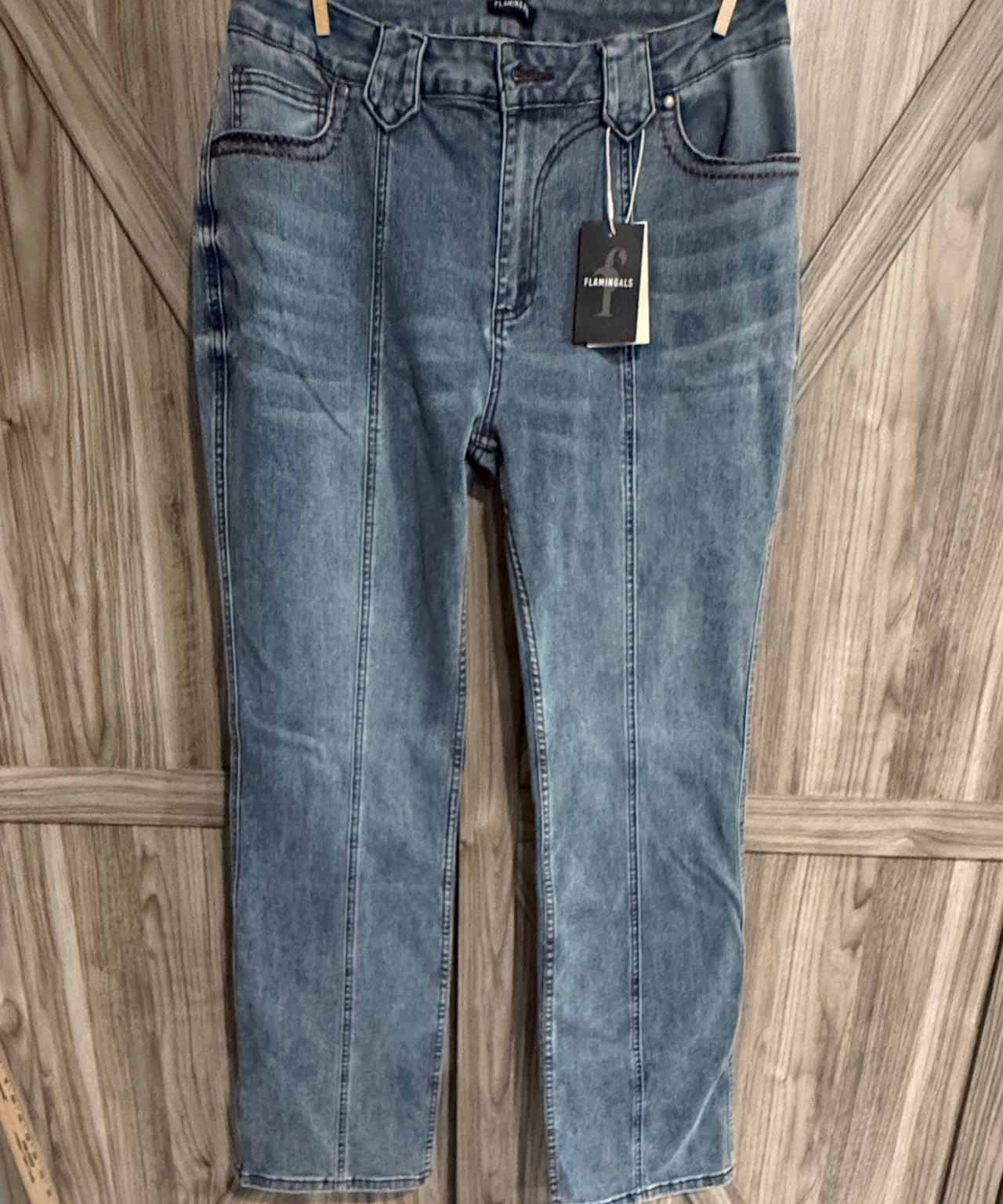 New Flamingals Front Seam Straight Leg Jeans 2XL