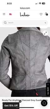Lulus Grey Vegan Suede Moto Jacket - Image 5