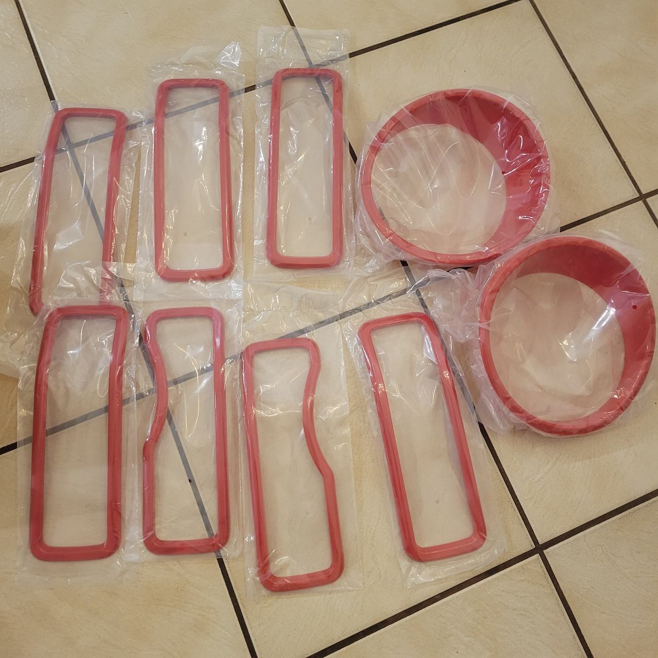 Red Headlight trim covers Jeep Wangler JL, JU, Gladiator 2018-2013
