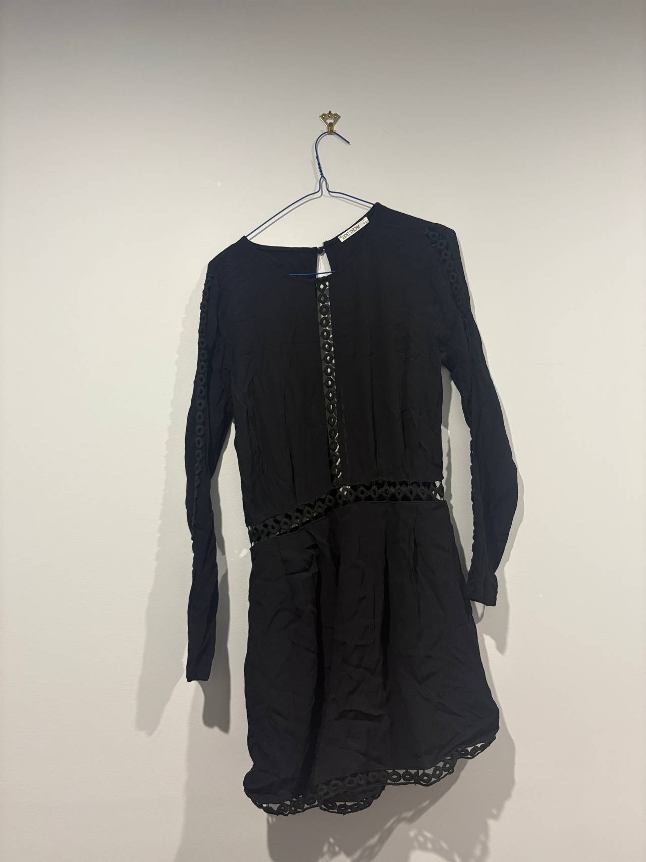 Black Long Sleeve Mini Dress