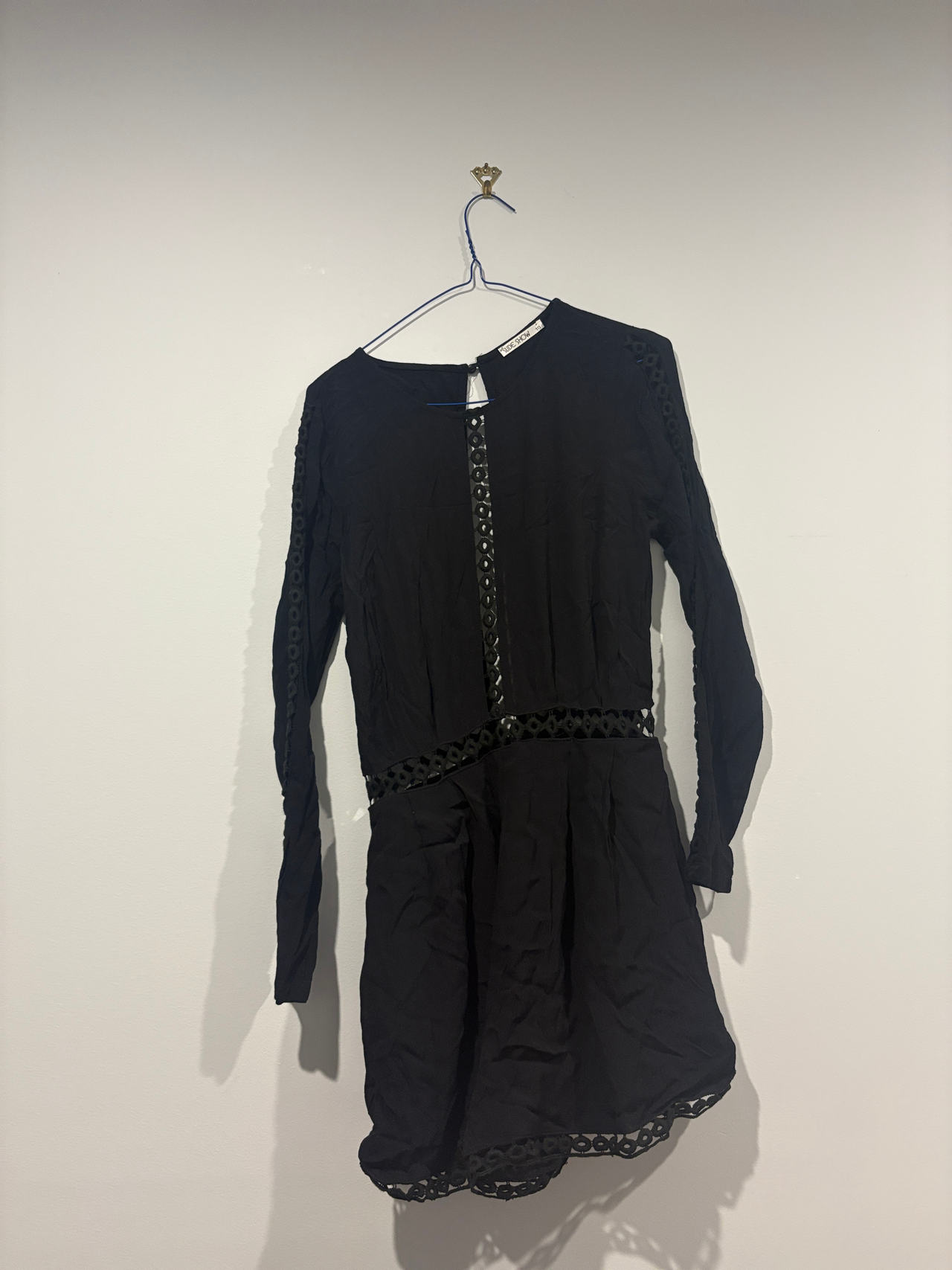 Black Long Sleeve Mini Dress