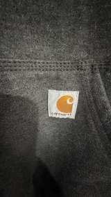 Carhartt Men's Loose Fit Midweight Sleeve Logo Hoodie Medium Carbon Heather - Image 3