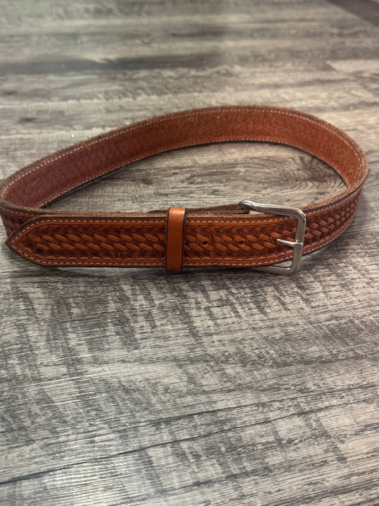 Texas Saddlery Basketweave Leather Belt