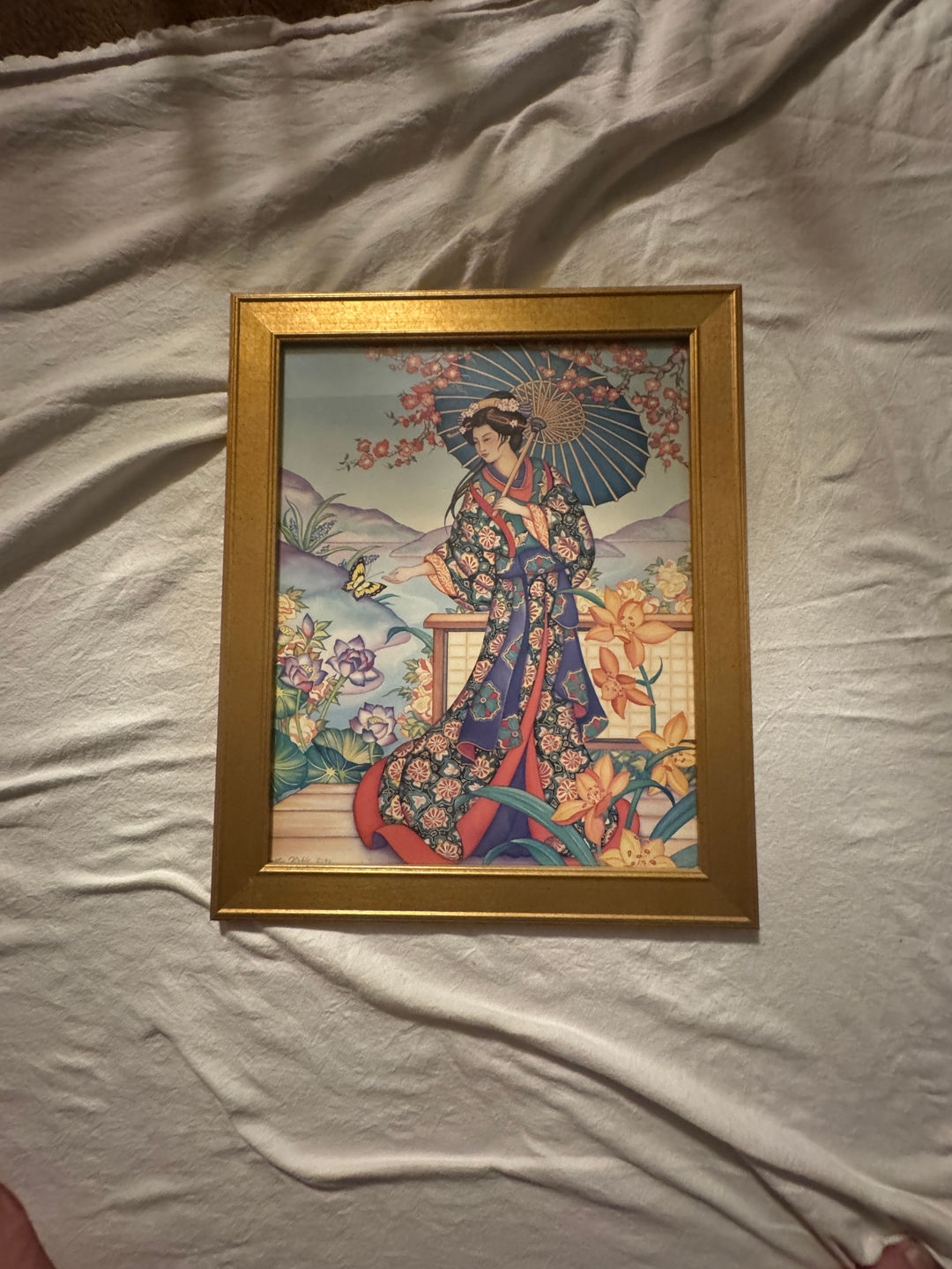 Framed Japanese Geisha Art Print Marty Nobel 1993