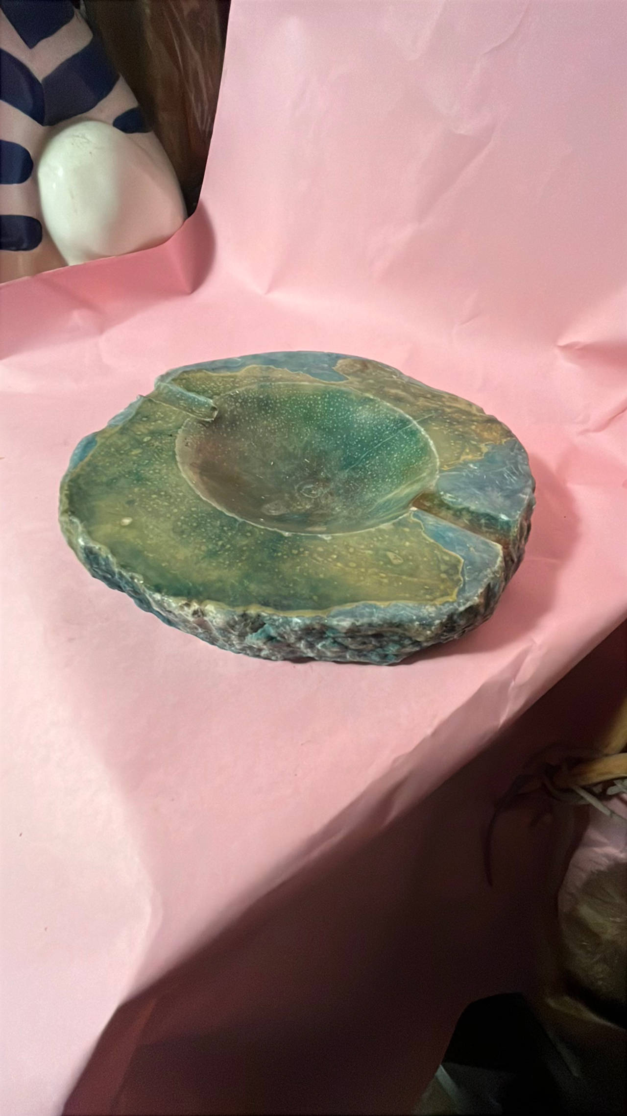 Vintage Green Italian Alabaster Ashtray