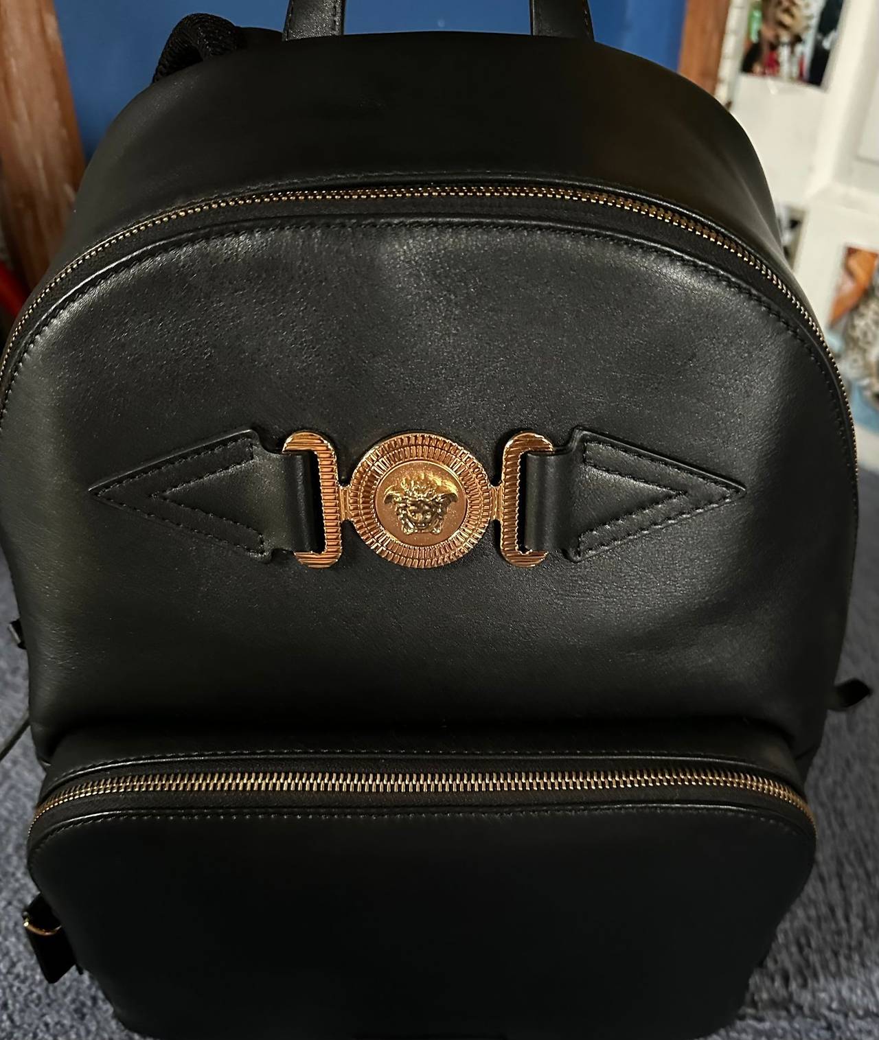 Versace Medusa Head Leather Backpack