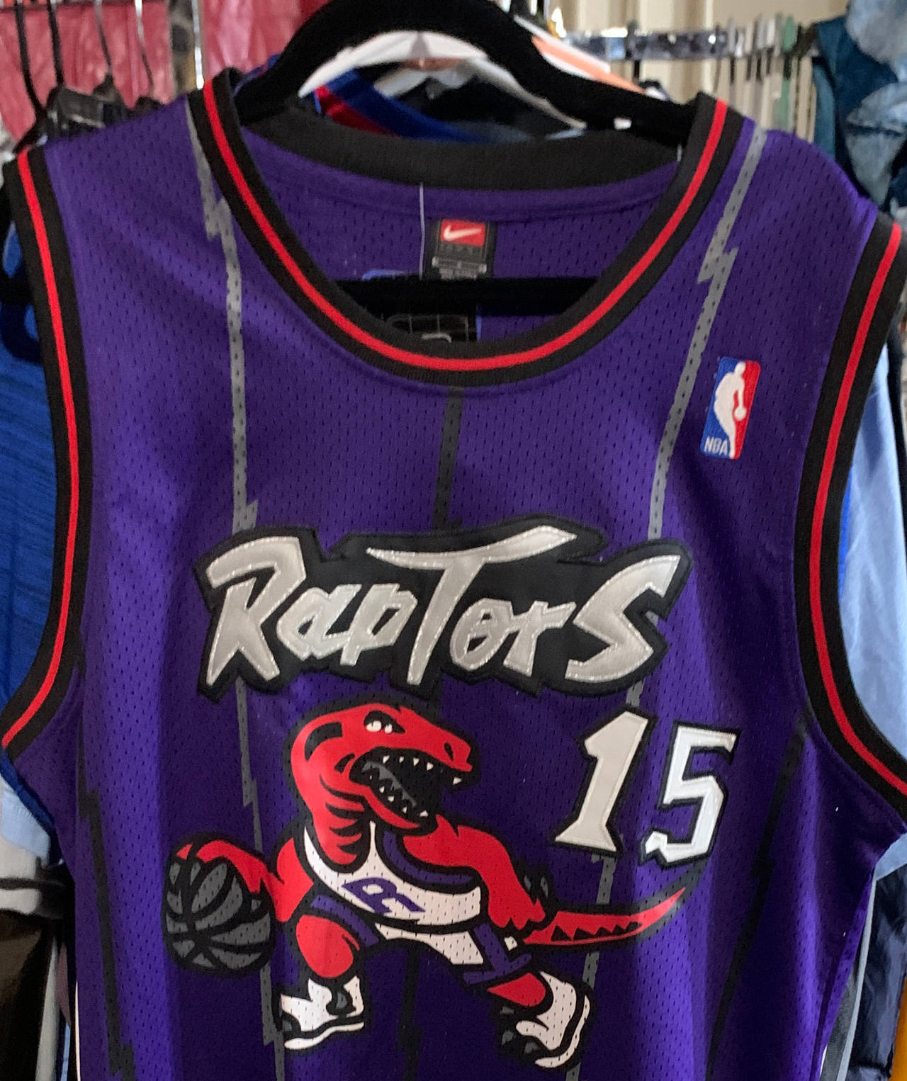 Nike Vince Carter Toronto Raptors Purple Throwback Jersey size Large