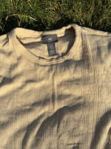 H&M Textured Beige T-Shirt - Size: Medium - Image 1