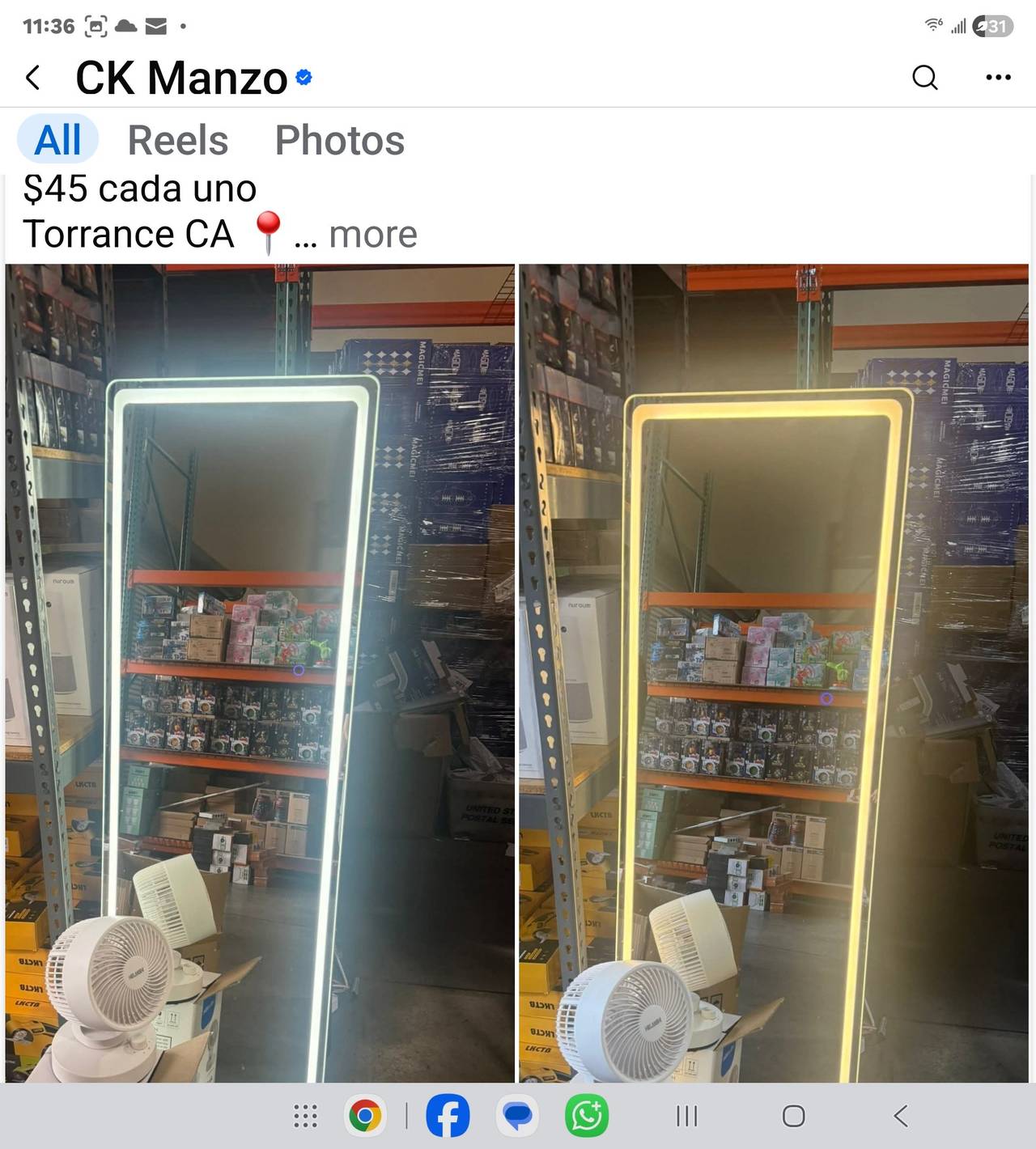 LED Full Length Floor Mirror