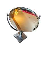 Chrome Oval Pedestal Vanity Mirror - Image 3