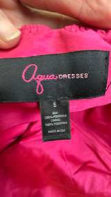 Aqua Dresses Taffeta Strapless Dress in Bright Pink - Image 3