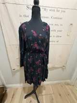 Gap Faux Wrap Dress Black Floral - Image 1