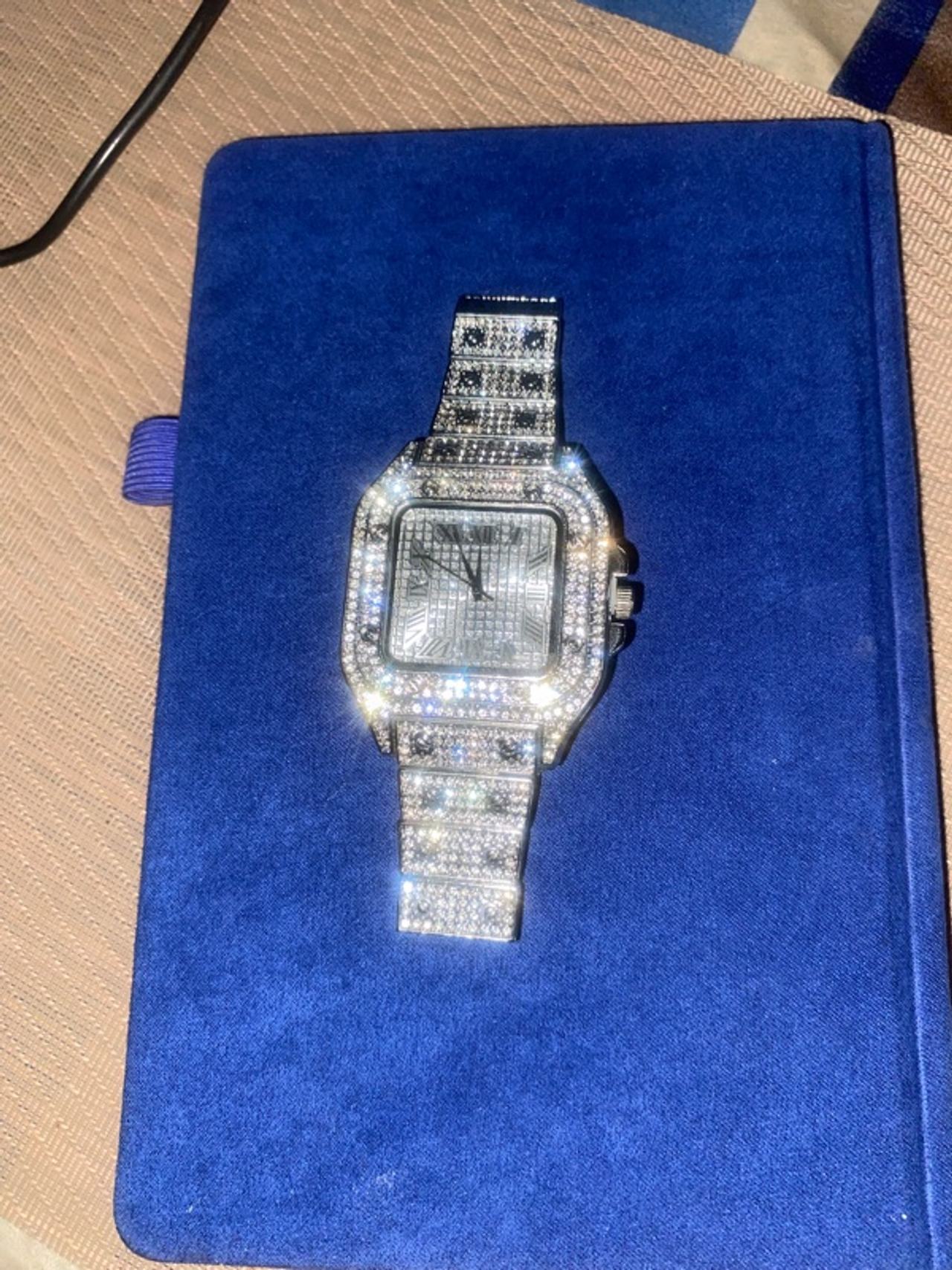 Generic Iced Out Diamond Square Men's Watch
