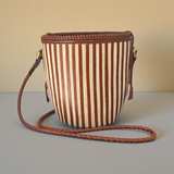 Striped Canvas Bucket Bag - Image 1
