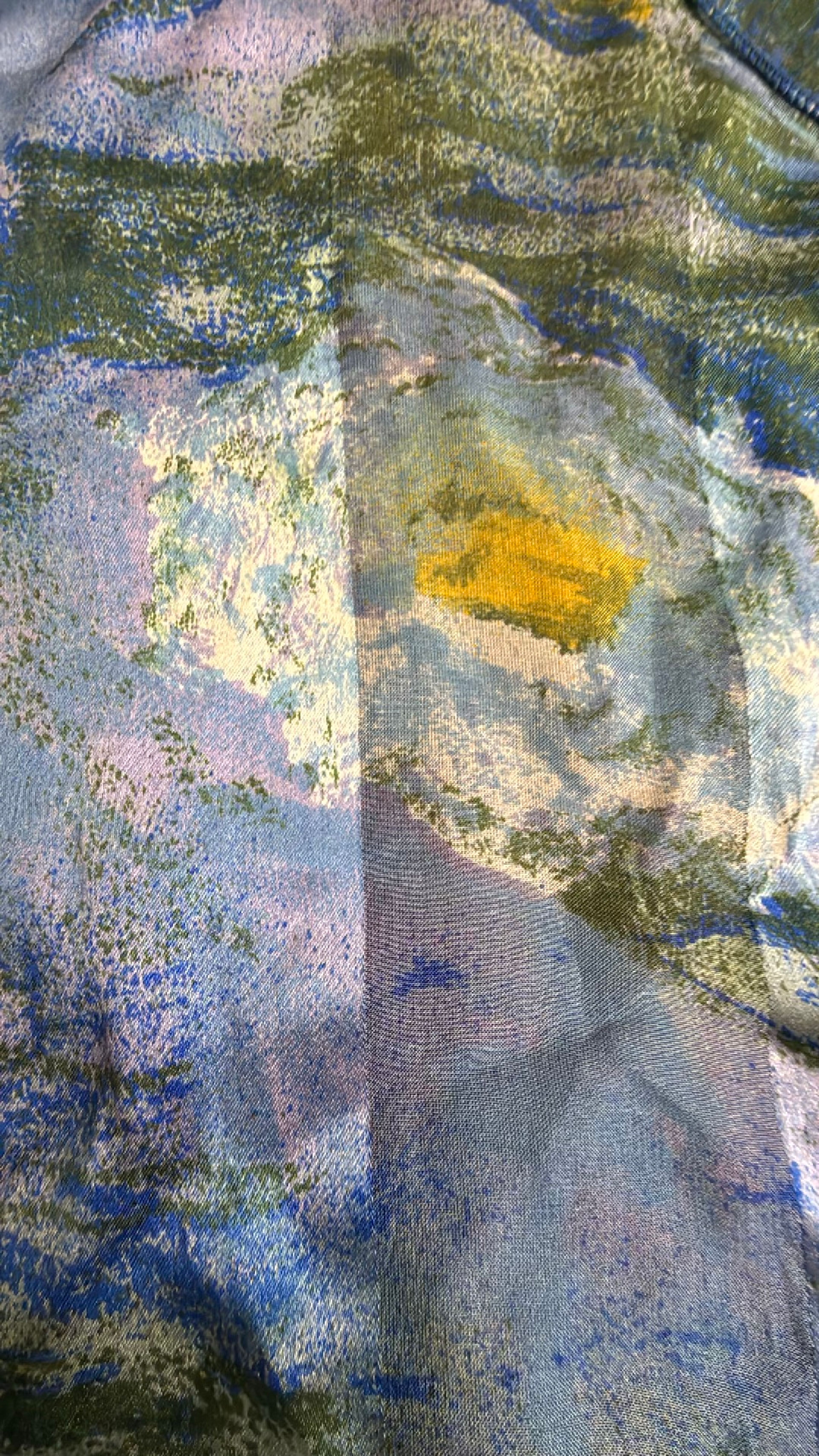 Anne Crespelle Editions- Paris Impressionist Floral Silk Scarf - Image 2