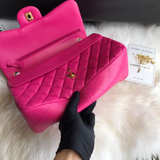 Chanel Classic Medium Double Flap Bag Pink Lambskin Gold Hardware - Image 3
