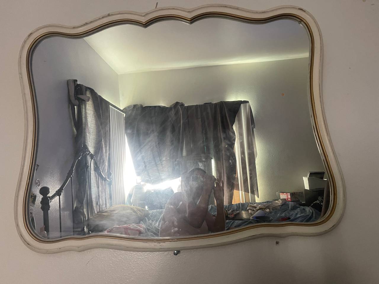 Vintage French Provincial Scalloped Wall Mirror