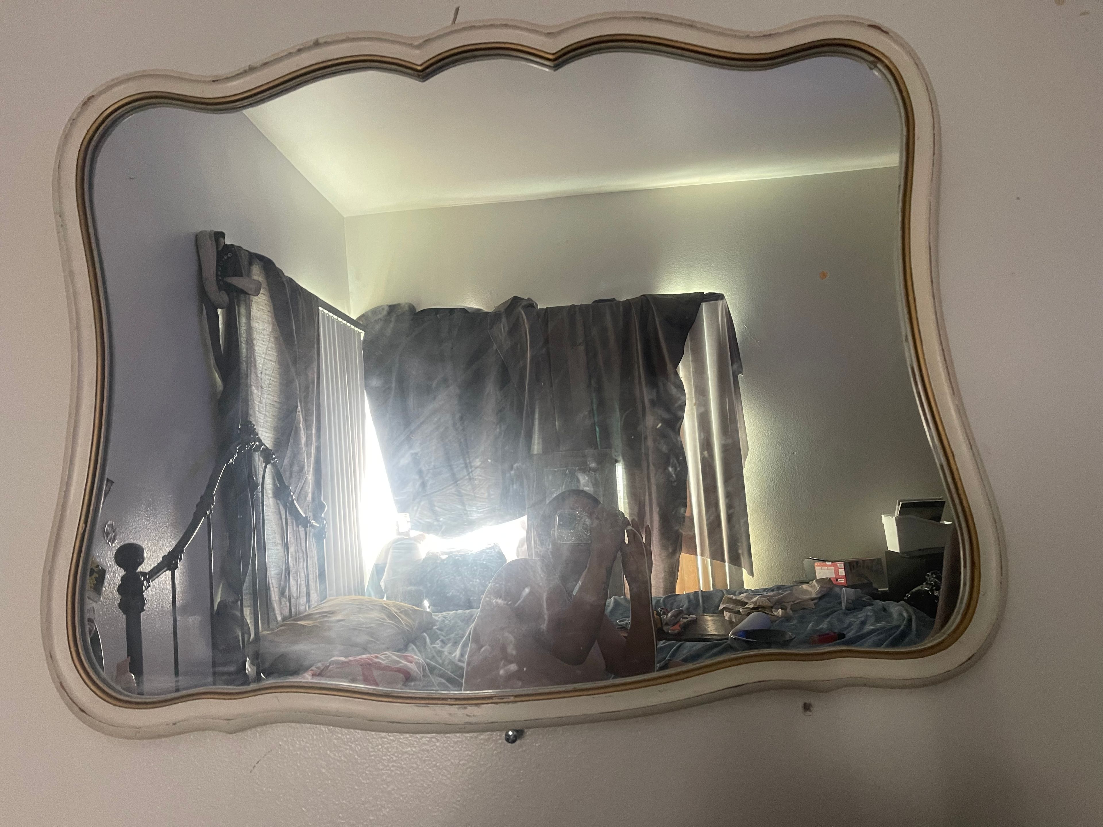 Vintage French Provincial Scalloped Wall Mirror