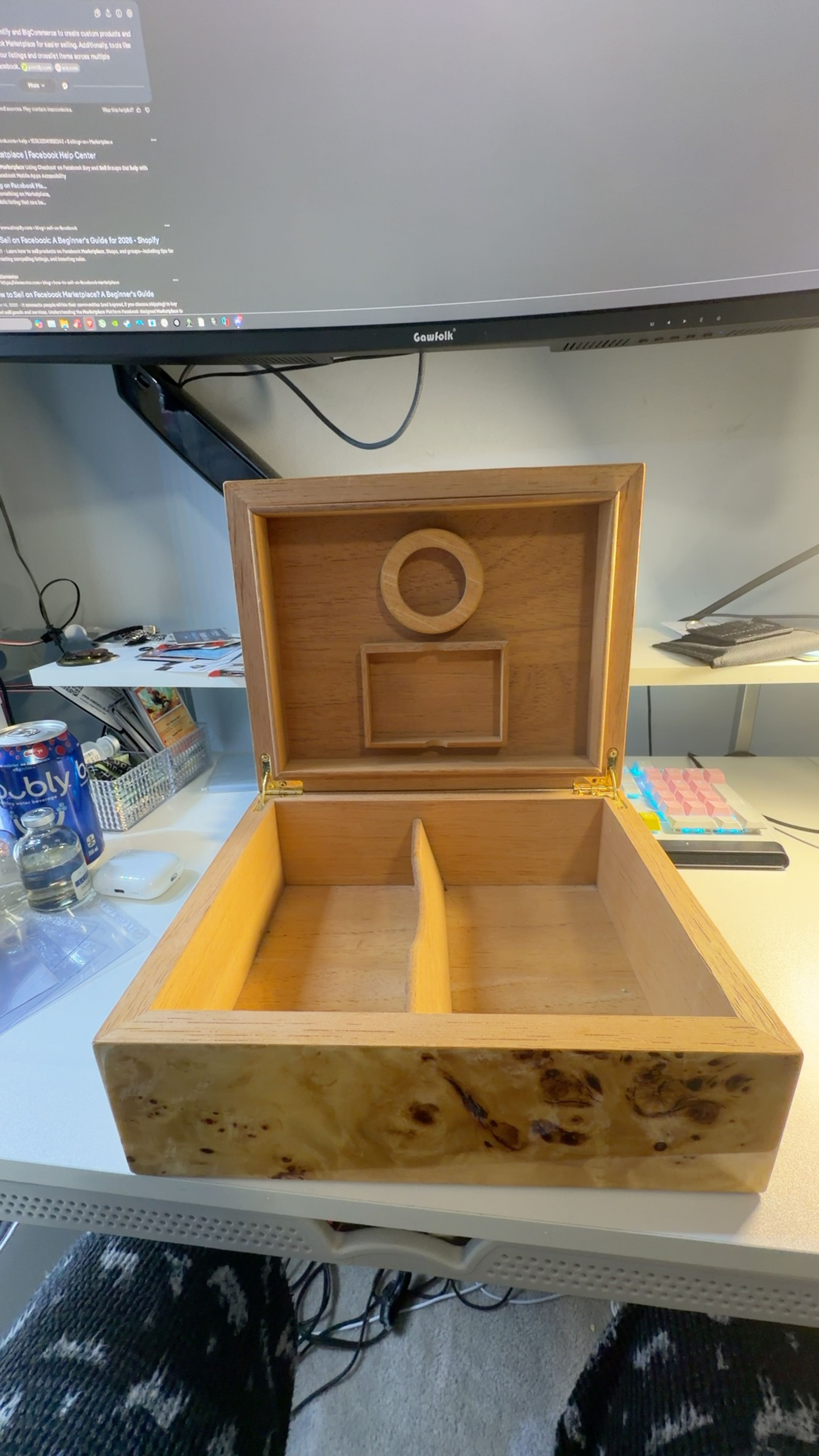 Desktop Cigar Humidor (Brown)