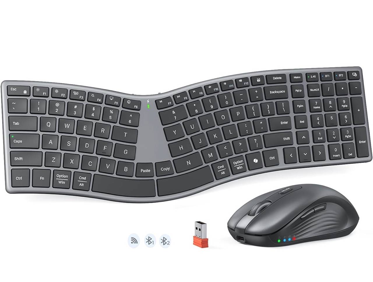 Meetion EK01 Wireless Ergonomic Keyboard and Mouse Combo