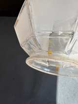 French Art Deco Facetted Brass and Etched Glass Globe Pendant - Image 4