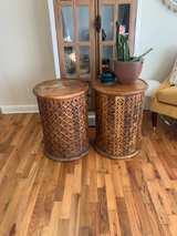 Jofran Global Archive Drum Table Mango Wood - Image 1