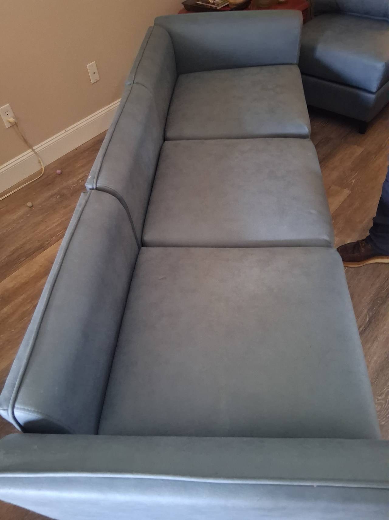 Modern 3-Seater Faux Leather Sofa