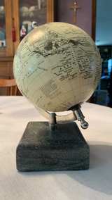 Vintage Style Mini Desk Globe with Stone Base - Image 2