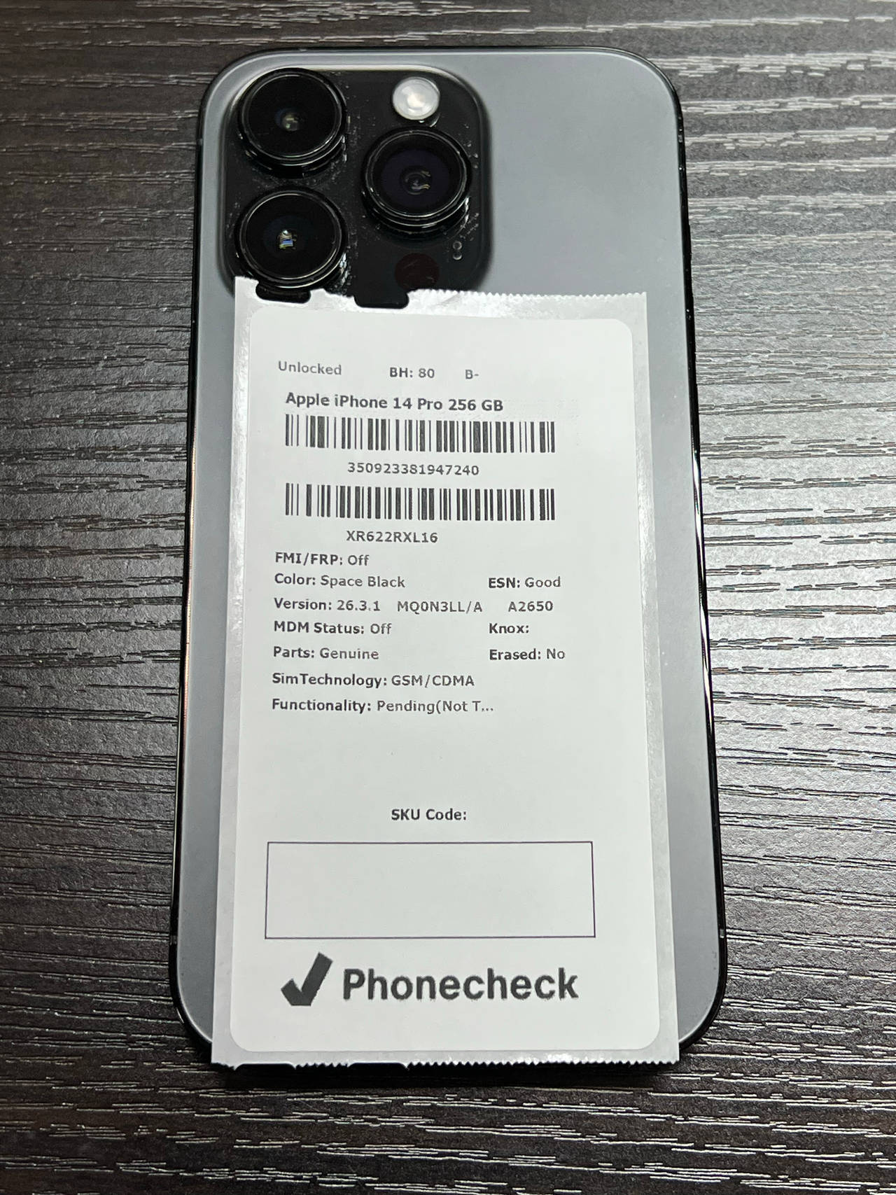 Apple iPhone 14 Pro 256GB Space Black Unlocked