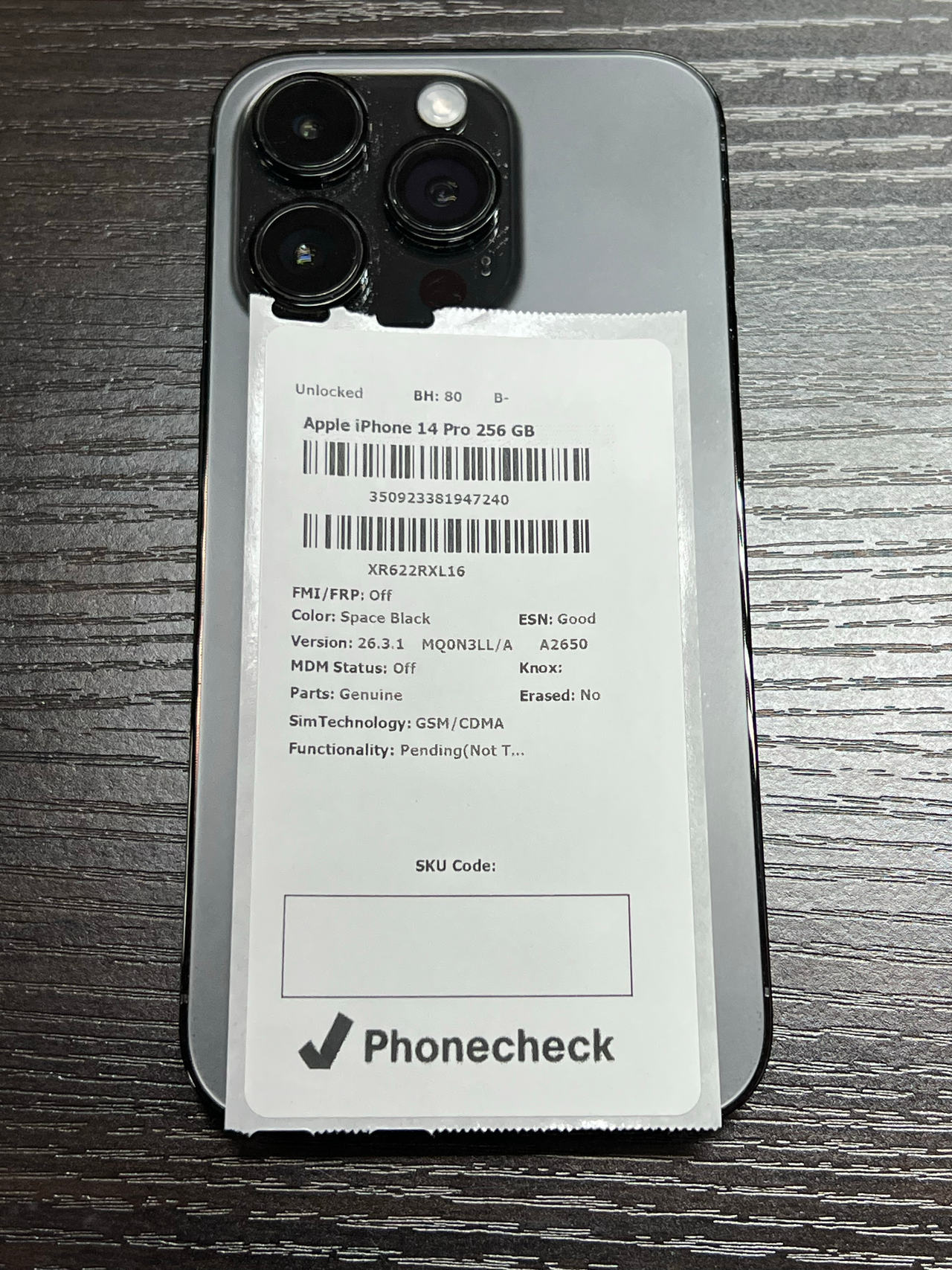 Apple iPhone 14 Pro 256GB Space Black Unlocked