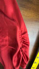 bebe Red Silk Button Down Blouse & Blashe Pleather Mini Skirt Set - Image 5