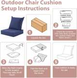 Outdoor Deep Seat Cushion Set, 24x24 Inch Navy Blue (Set of 6) BRAND NEW - Image 2