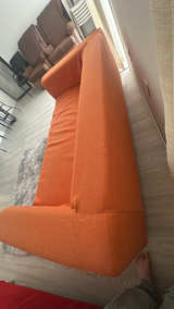 IKEA Klippan Loveseat Orange Faux Leather - Image 4