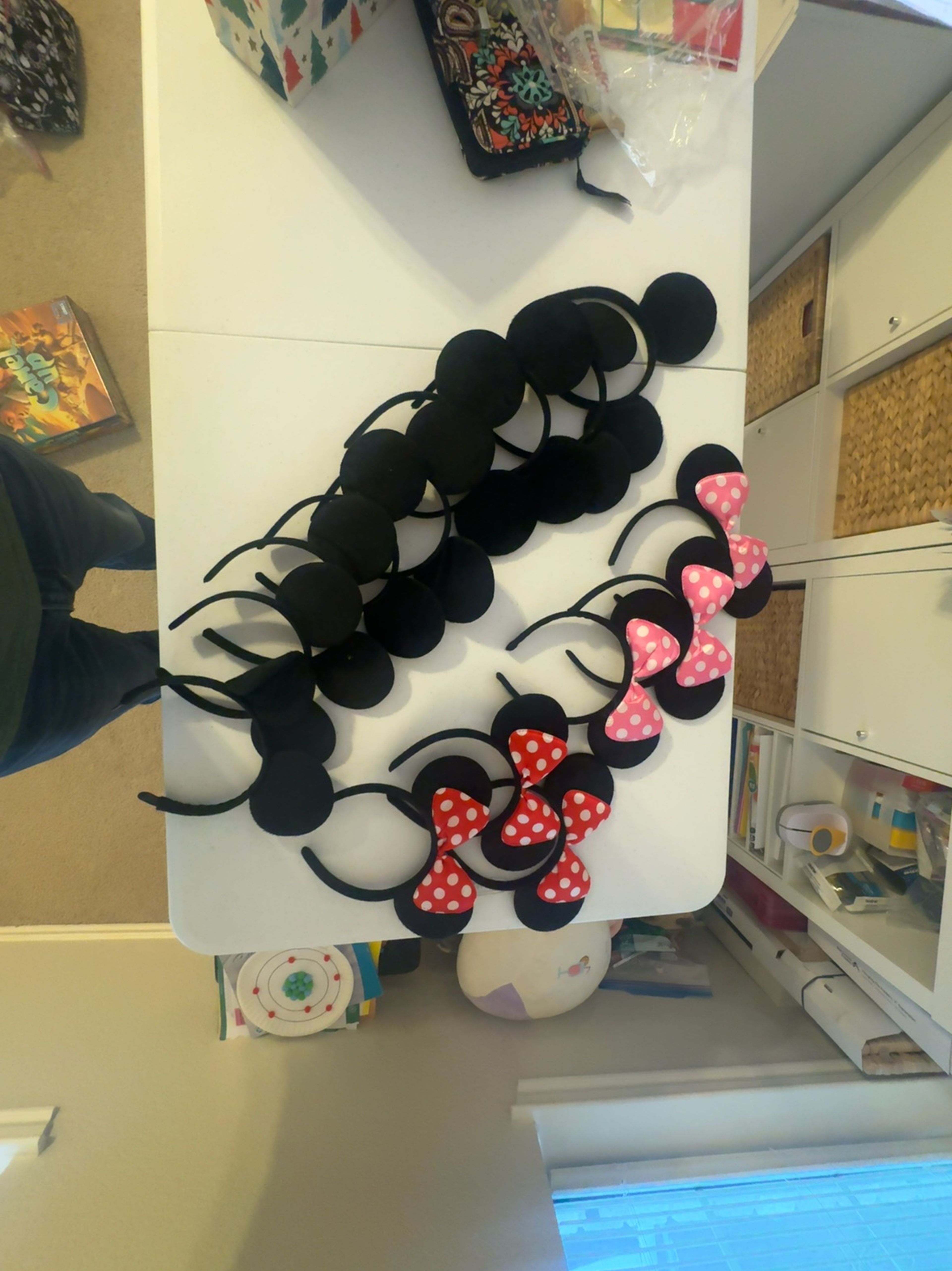 Mickey Mouse Ears Headband Black with Red Bow