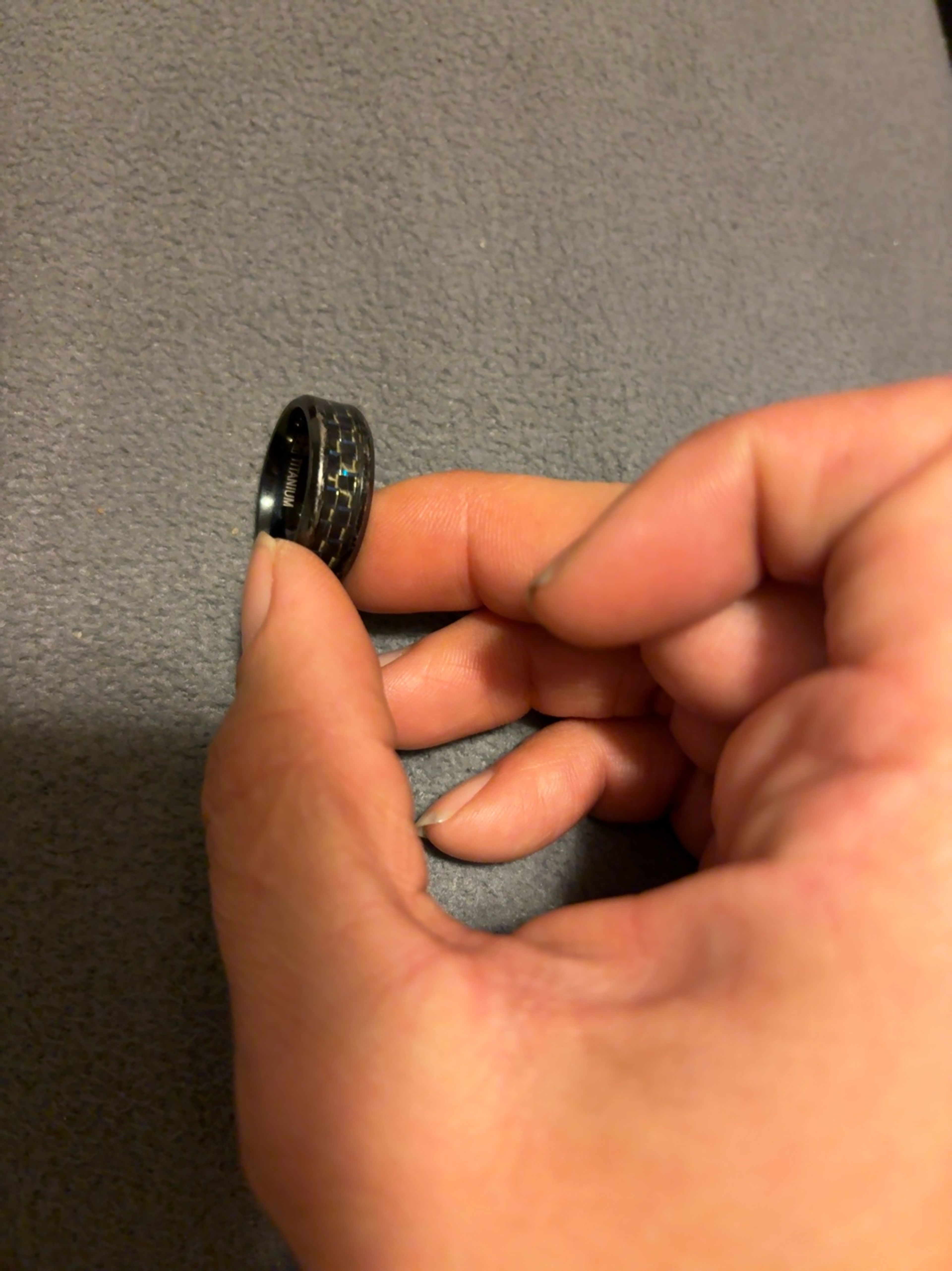 Aquamarise Galaxy Meteorite & Starry Night Wedding Band 8mm Silver/Black