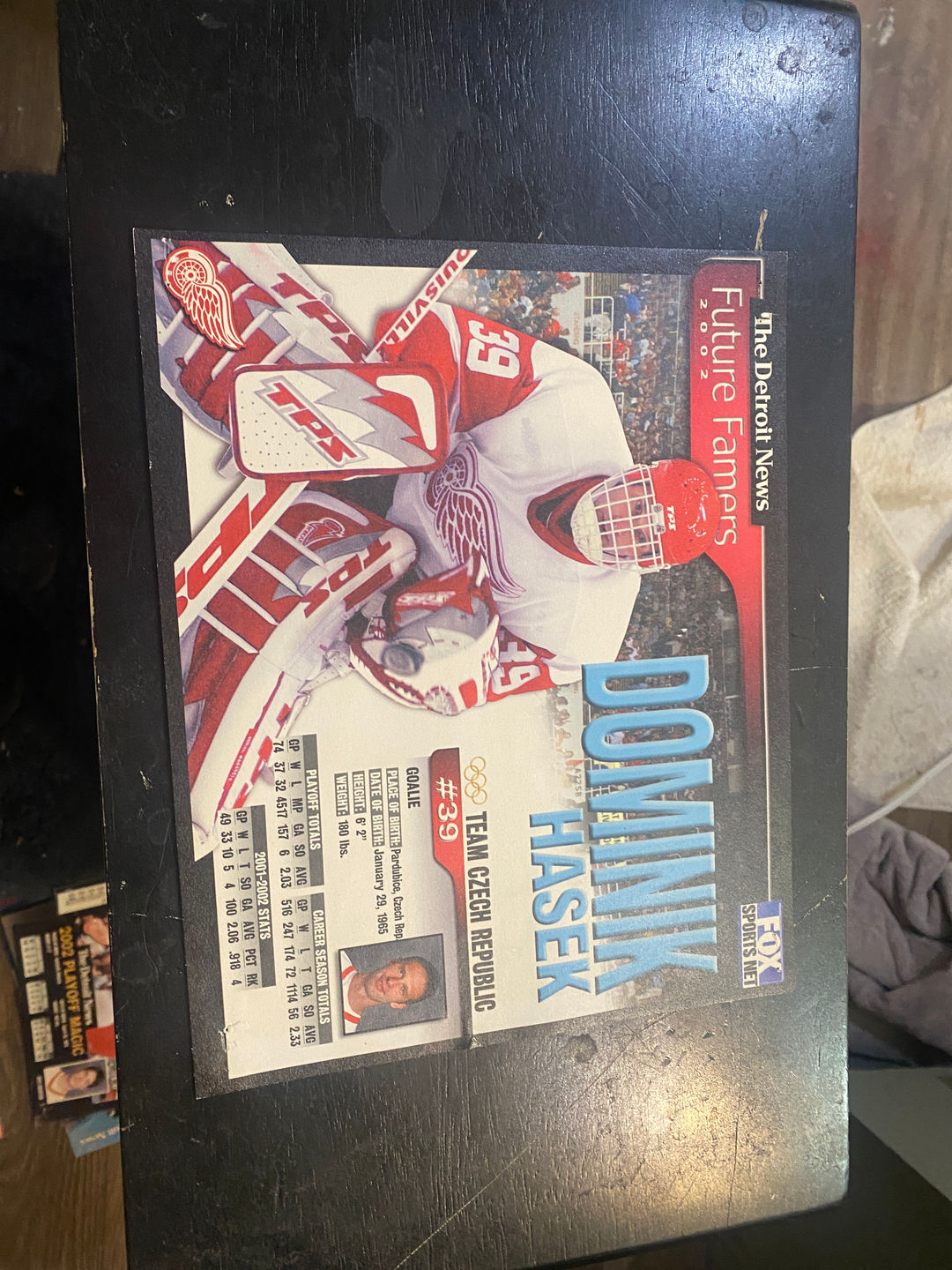 The Detroit News 2002 Future Famers Dominik Hasek Card